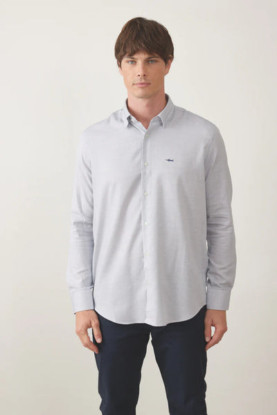 חולצה מכופתרת שרוול ארוך - אפור