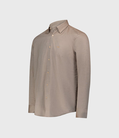 חולצה מכופתרת שרוול ארוך-חום