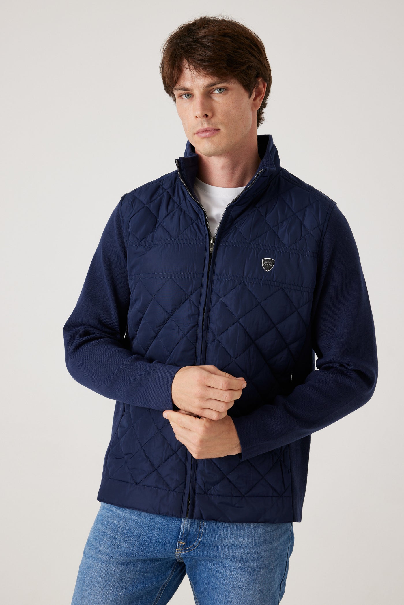 ג'קט מרופד לגבר - נייבי