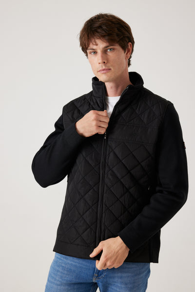 ג'קט מרופד לגבר - שחור