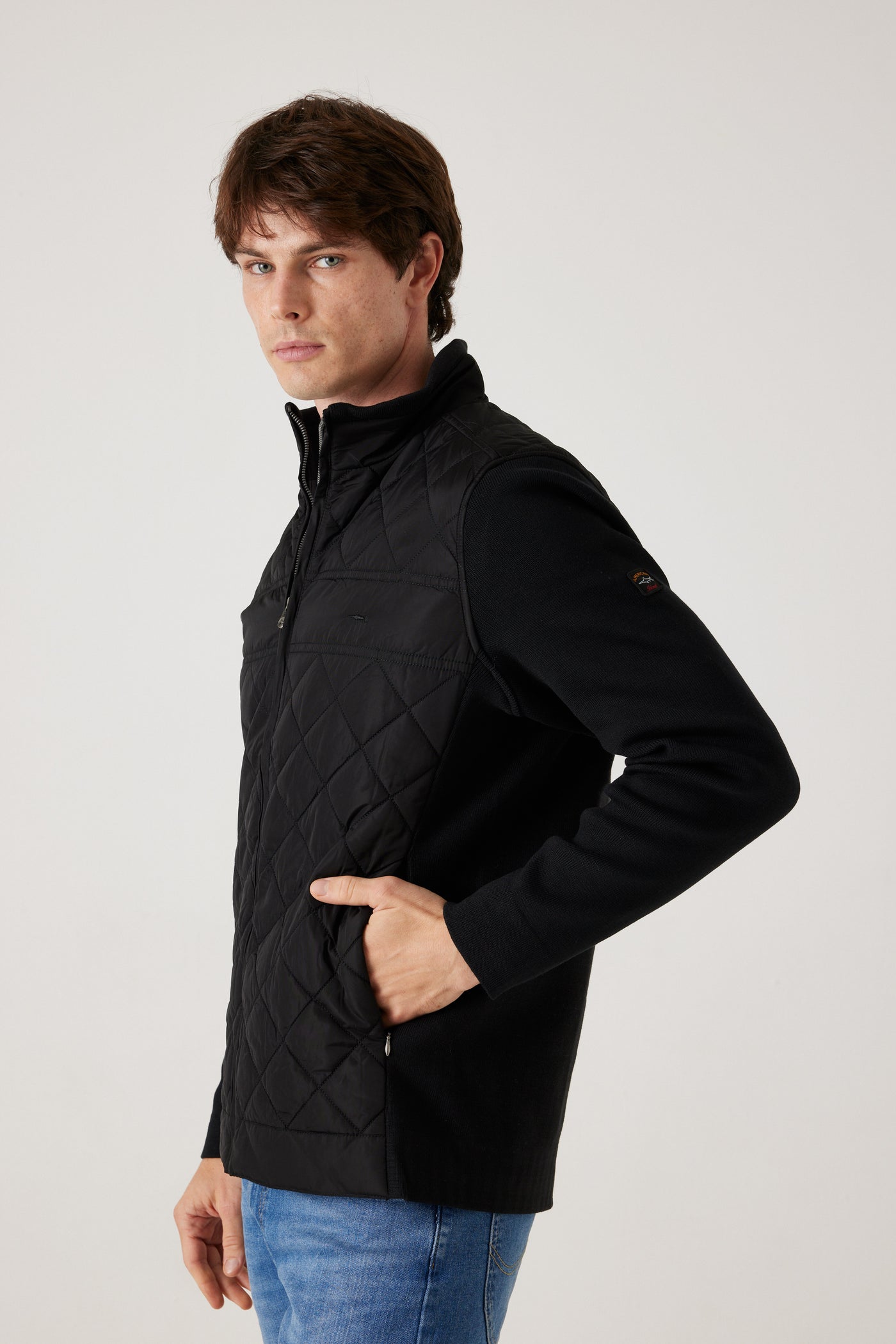 ג'קט מרופד לגבר - שחור