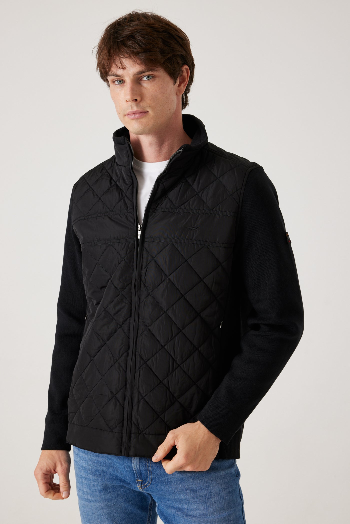 ג'קט מרופד לגבר - שחור