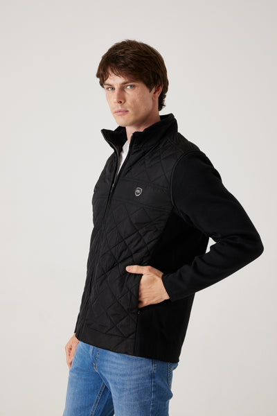 ג'קט מרופד לגבר - שחור