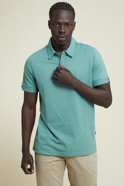 חולצת פולו שרוול קצר בצבע ירוק REGULAR