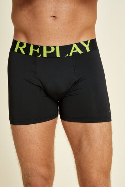 שלישיית תחתוני בוקסר בצבע שחור גומי צבעוני