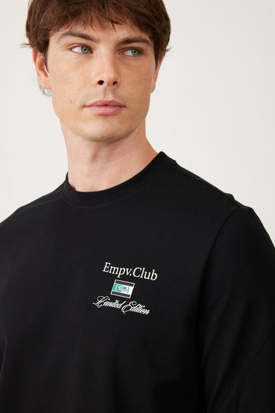 טישרט שרוול ארוך בגזרת SLIM - שחור