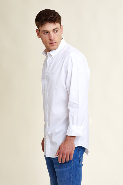 חולצה מכופתרת REGULAR FIT שרוול ארוך בצבע לבן