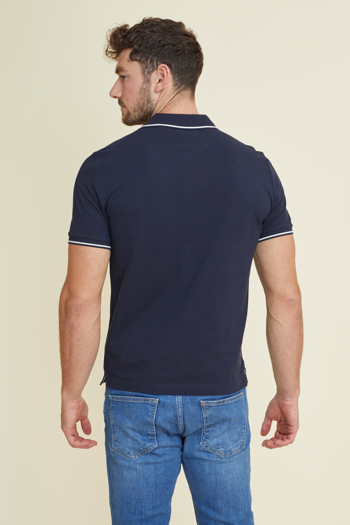חולצת פולו פיקה שרוול קצר REGULAR בצבע נייבי