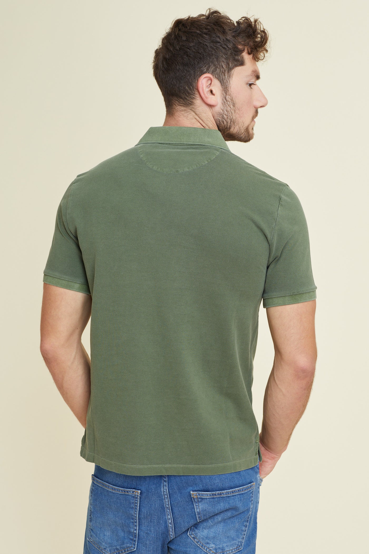 חולצת פולו פיקה שרוול קצר REGULAR בצבע ירוק