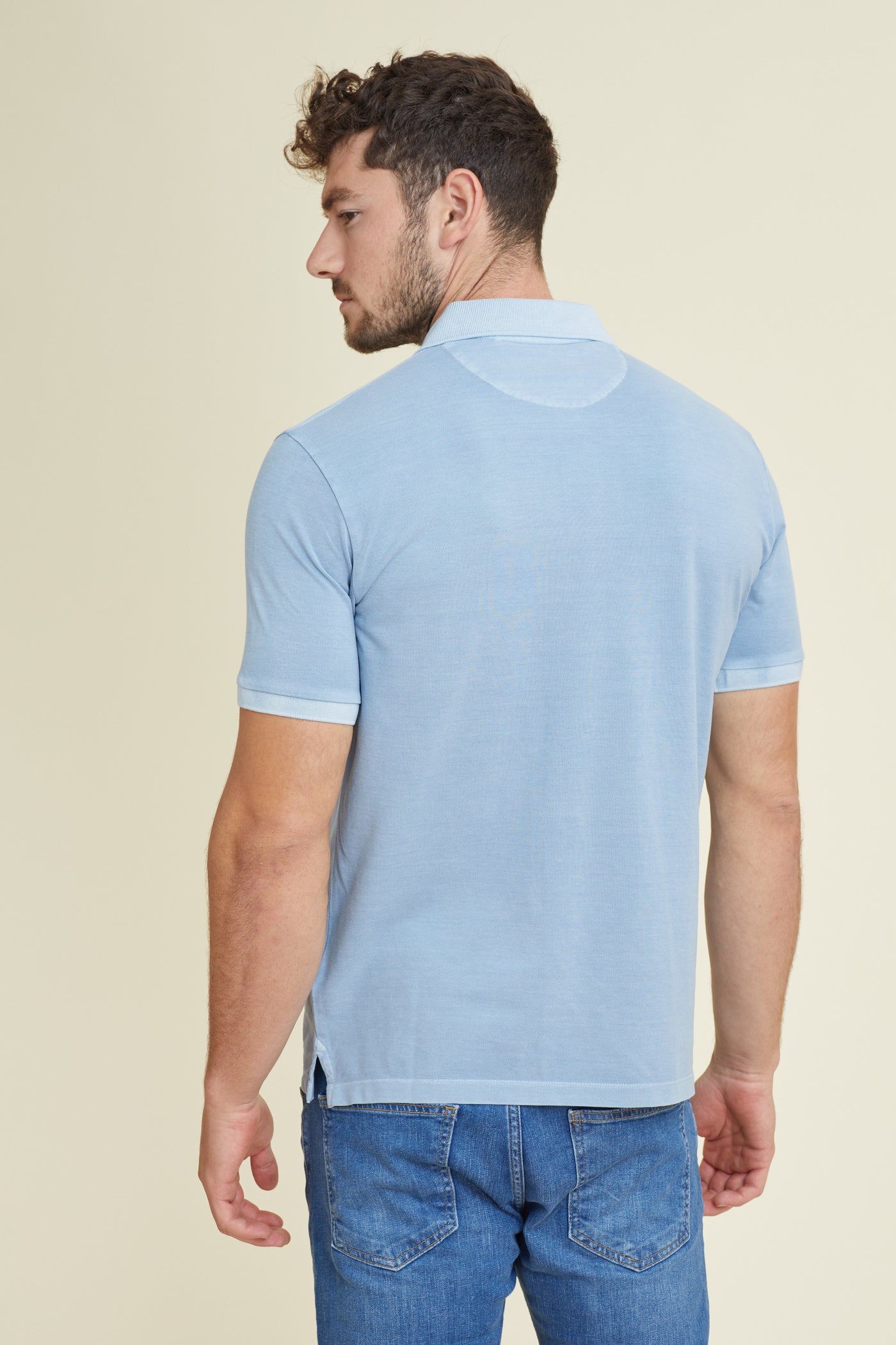 חולצת פולו פיקה שרוול קצר REGULAR בצבע תכלת