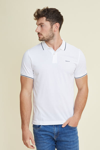 חולצת פולו פיקה שרוול קצר REGULAR בצבע לבן