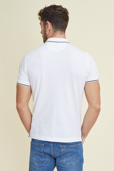 חולצת פולו פיקה שרוול קצר REGULAR בצבע לבן