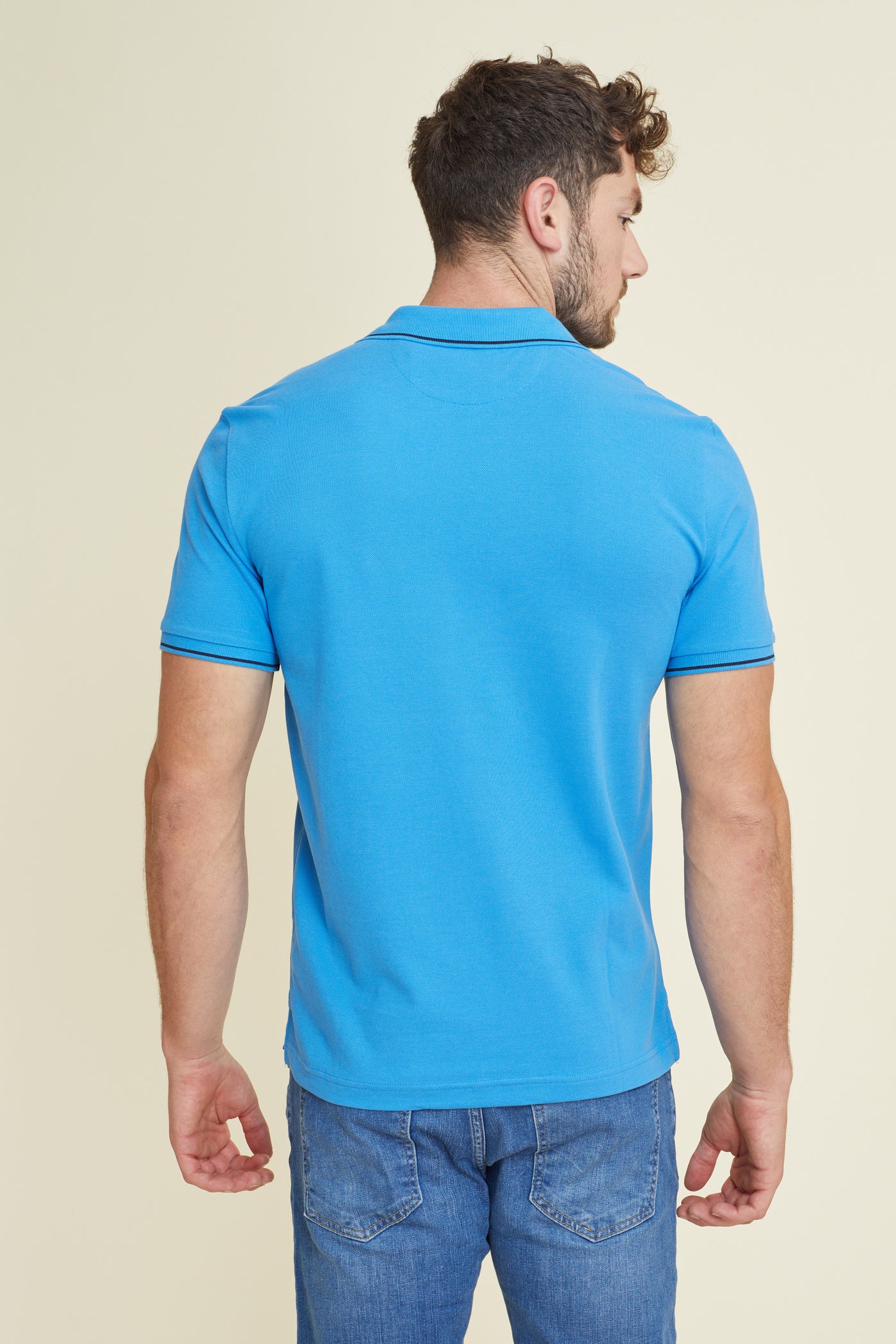 חולצת פולו פיקה שרוול קצר REGULAR בצבע כחול רויאל