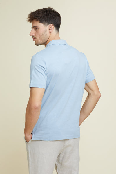 חולצת פולו שרוול קצר REGULAR בצבע תכלת
