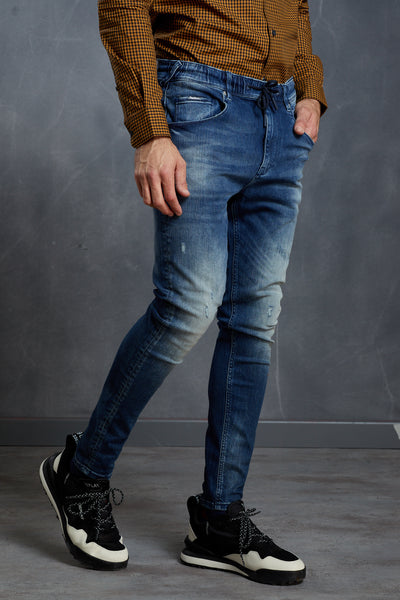 מכנס ג'ינס רגולר בצבע כחול