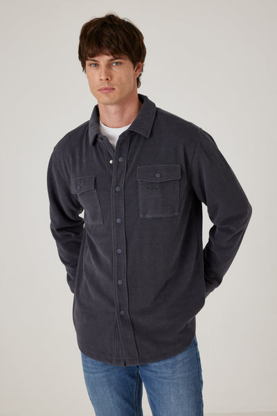 ג'קט עם כיסים - אפור כהה