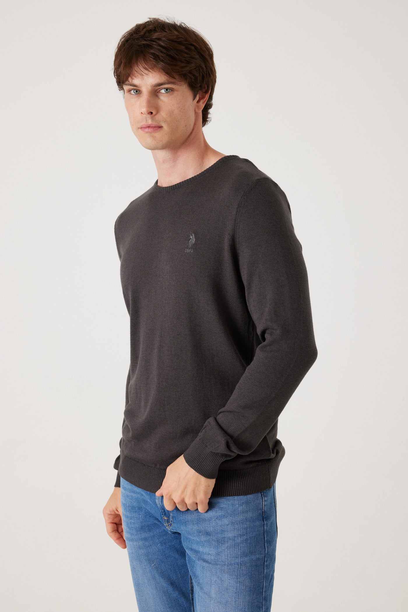 סוודר קלאסי - אפור