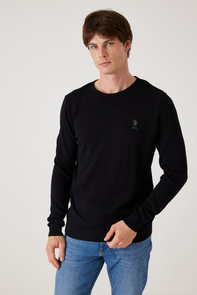 סוודר קלאסי לגבר- שחור