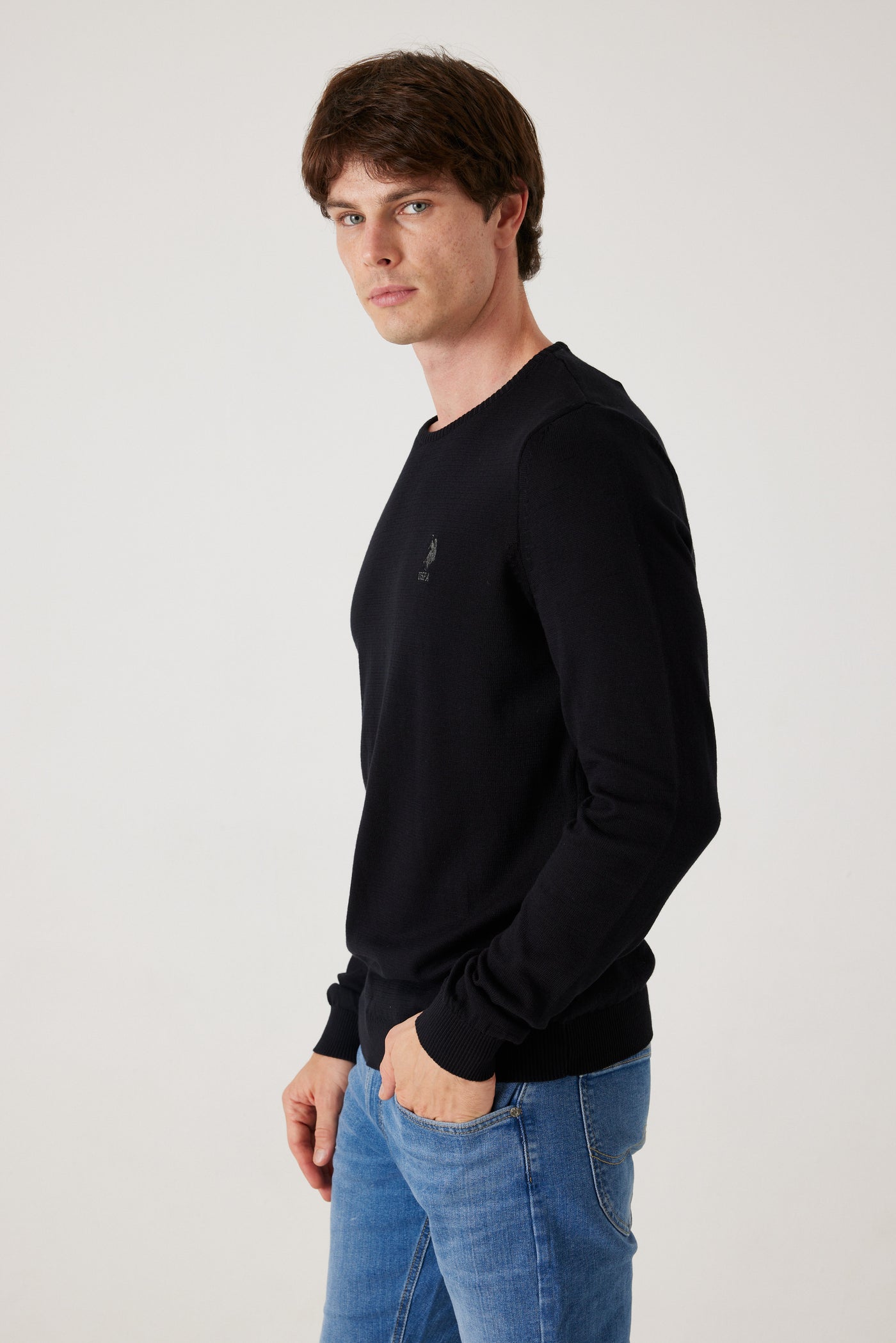 סוודר קלאסי לגבר- שחור