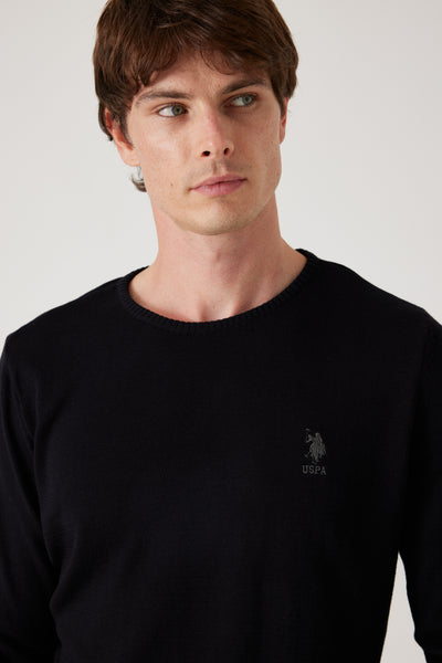 סוודר קלאסי לגבר- שחור