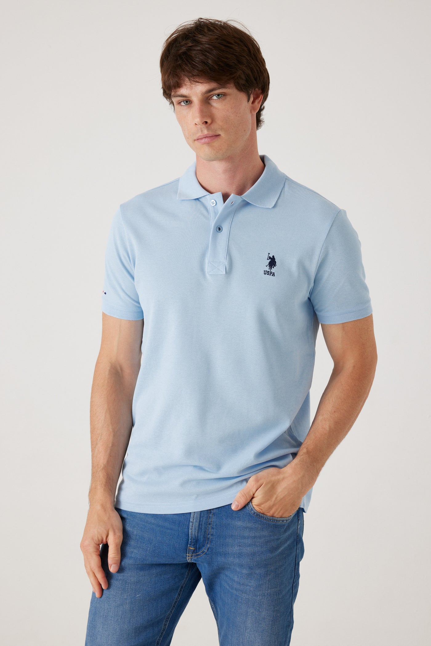 חולצת פולו שרוול קצר -תכלת