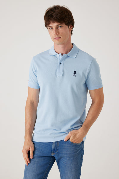 חולצת פולו שרוול קצר -תכלת