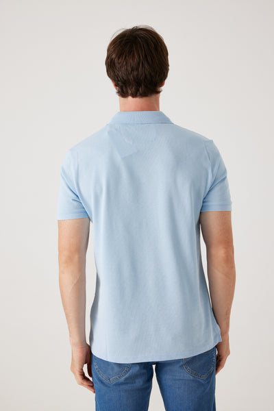 חולצת פולו שרוול קצר -תכלת