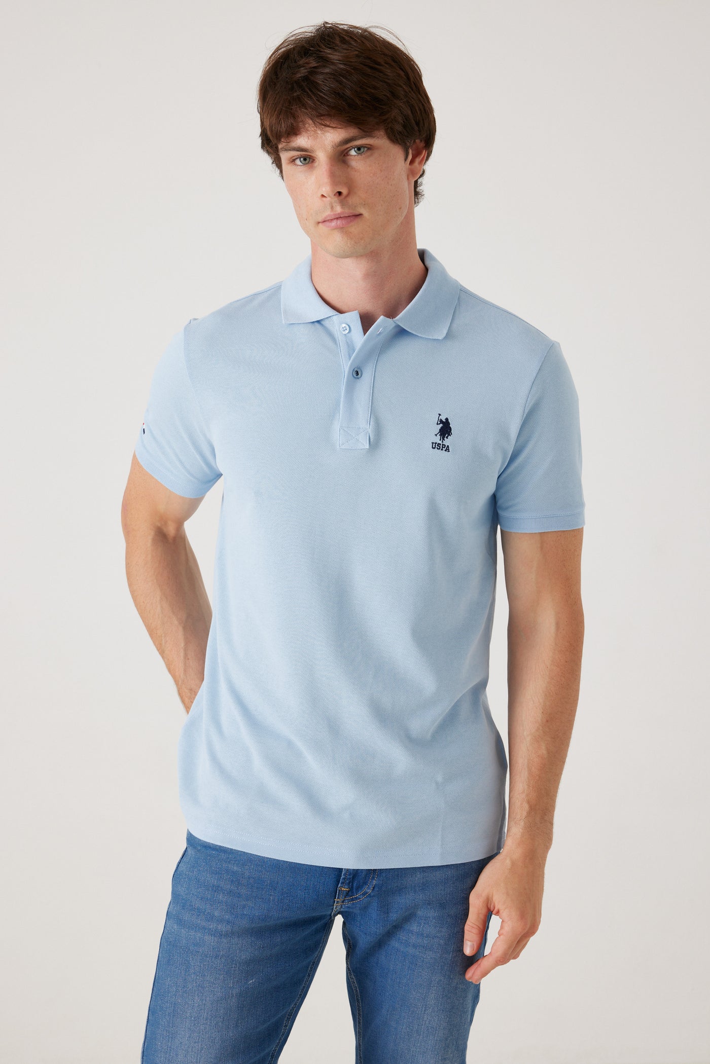 חולצת פולו שרוול קצר -תכלת