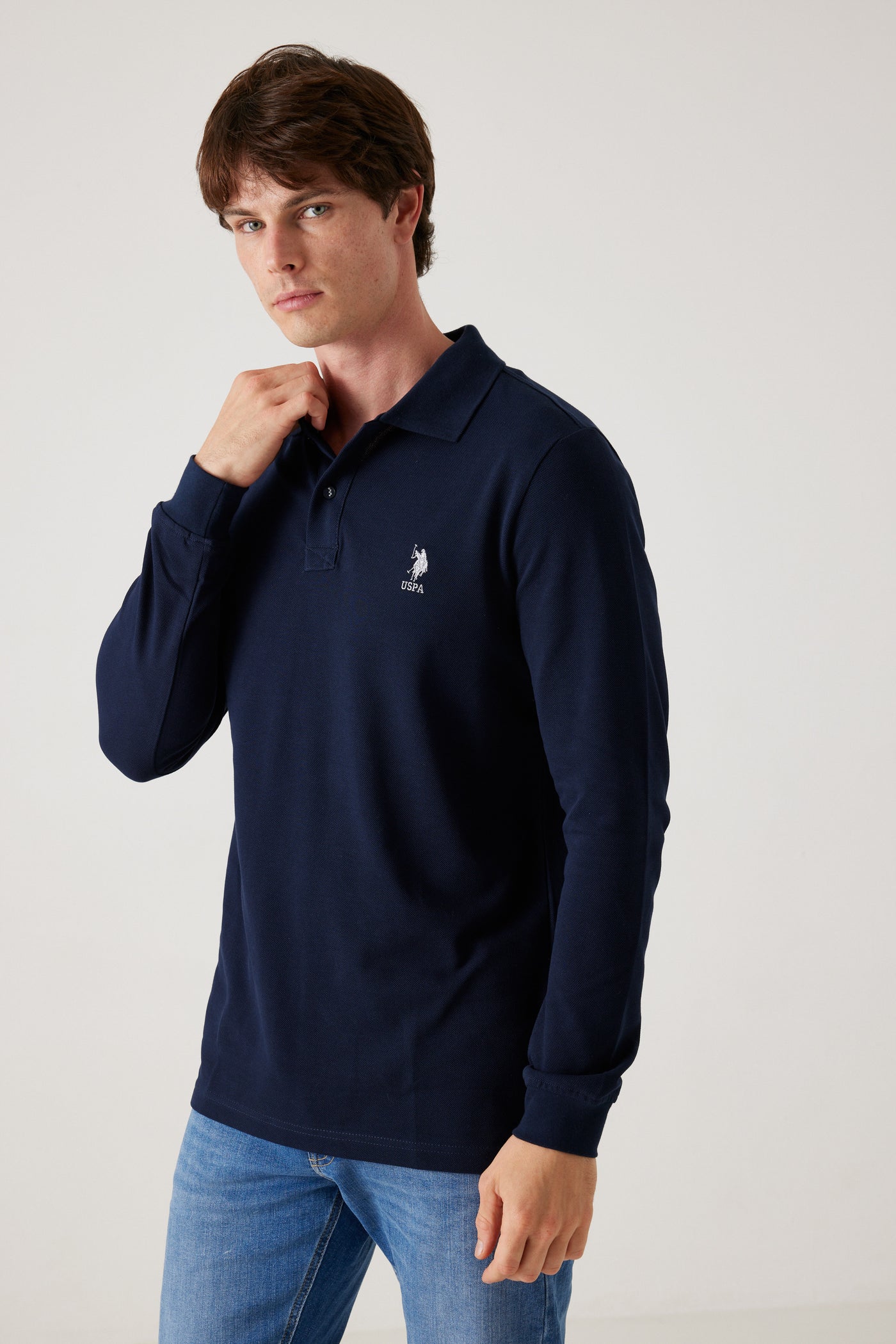 פולו שרוול ארוך - נייבי