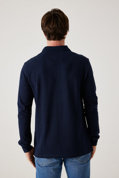 פולו שרוול ארוך - נייבי