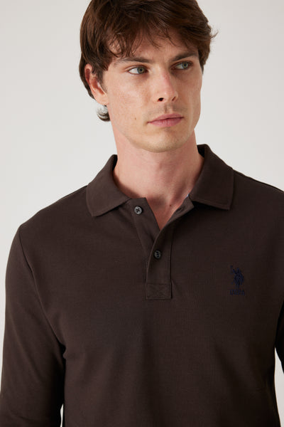 פולו שרוול ארוך - חום