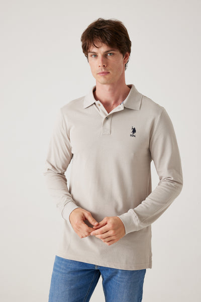 פולו שרוול ארוך - אבן