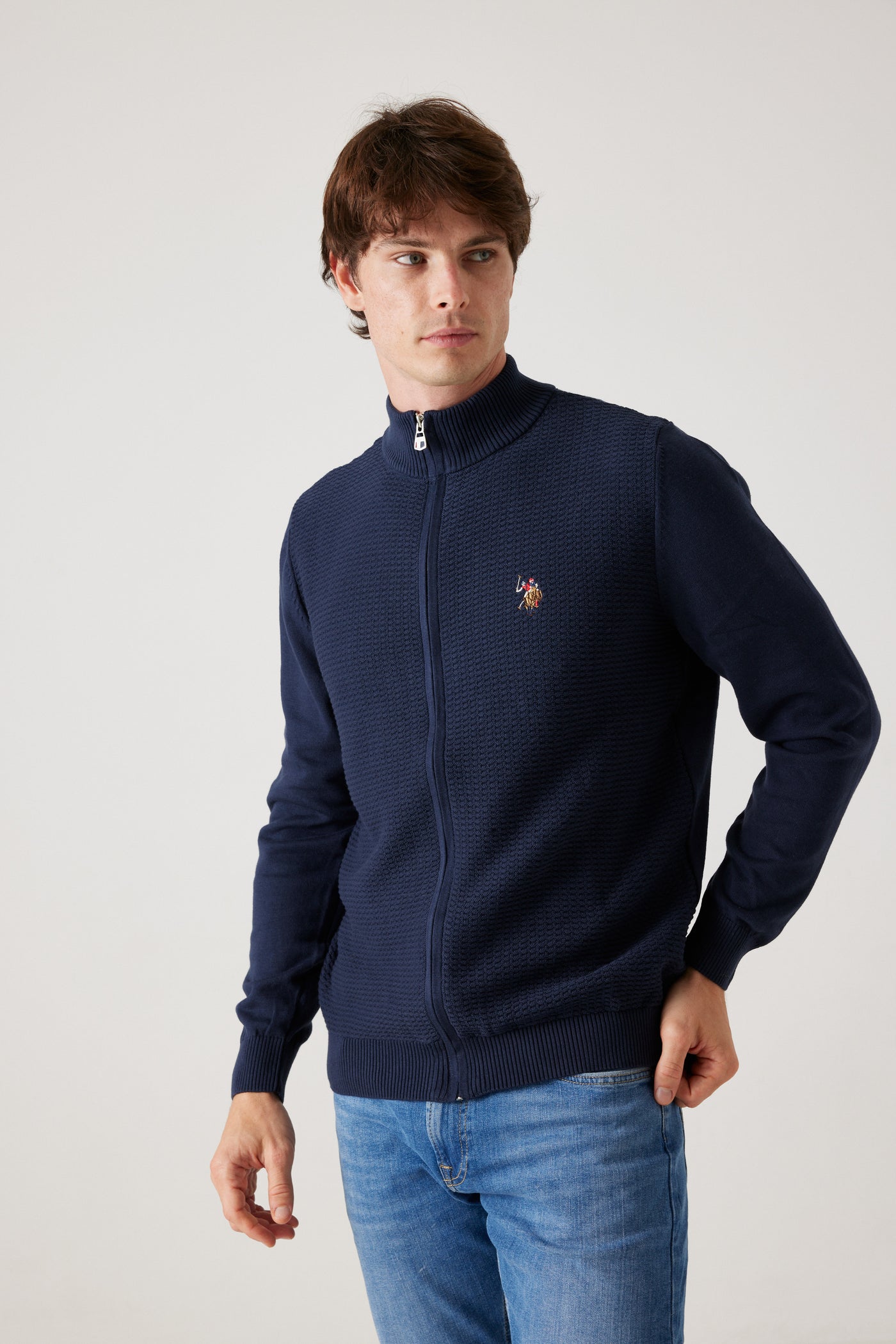 סריג Half Zip- נייבי