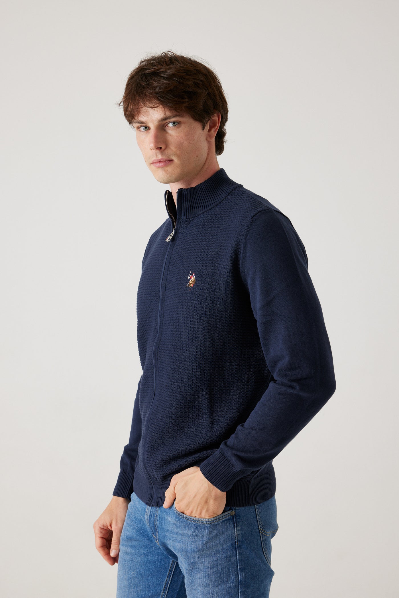 סריג Half Zip- נייבי