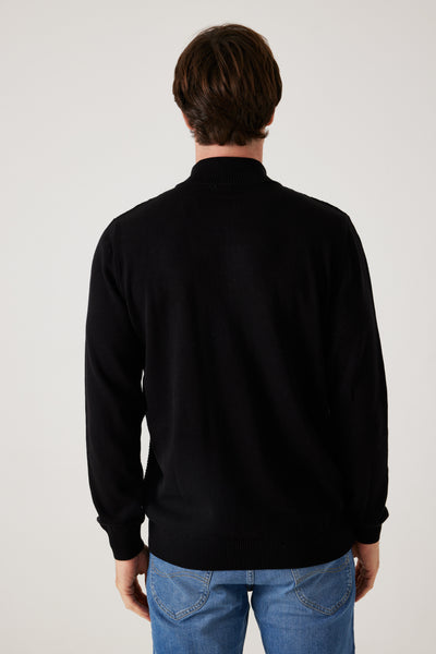 סריג Half Zip - שחור