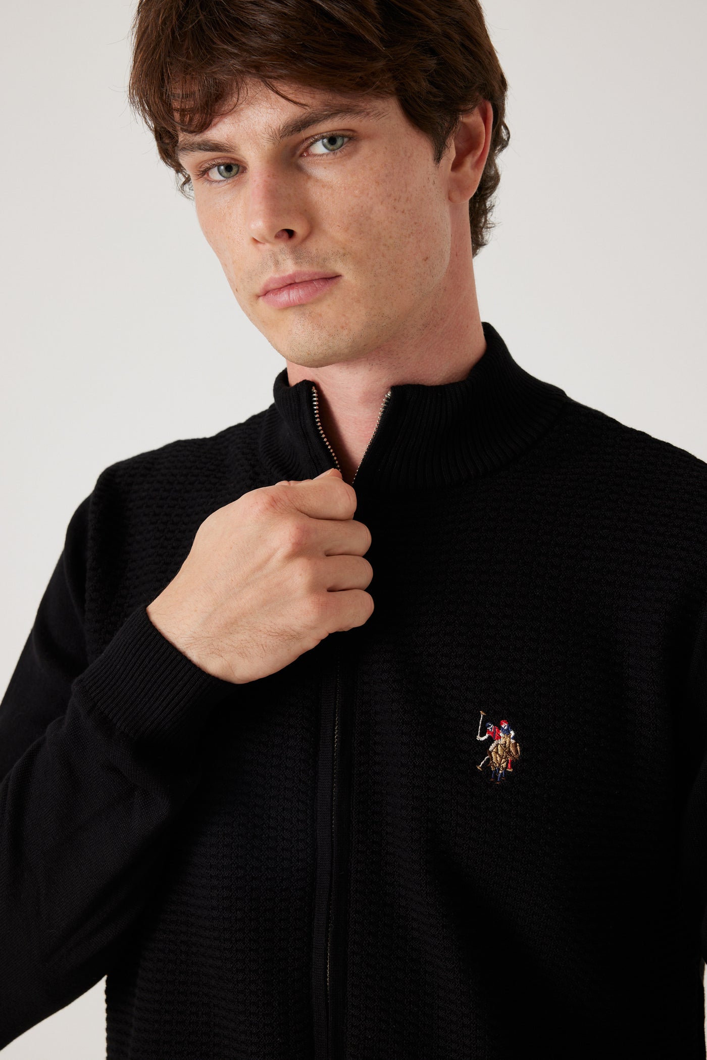 סריג Half Zip - שחור