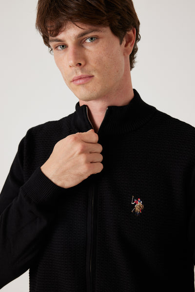 סריג Half Zip - שחור