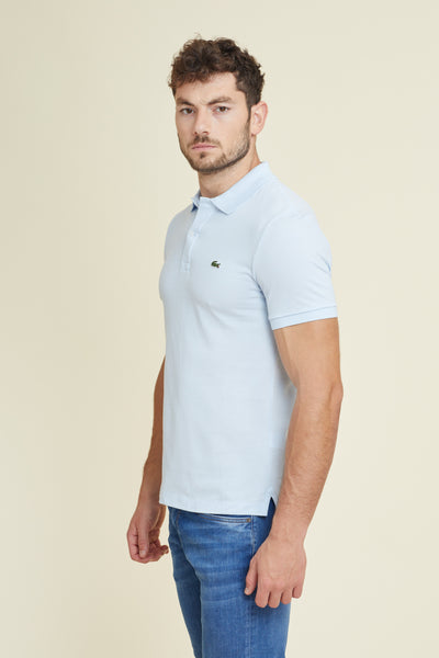 חולצת פולו SLIM FIT שרוול קצר בצבע תכלת