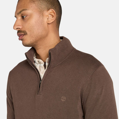 סריג עם חצי רוכסן - חום