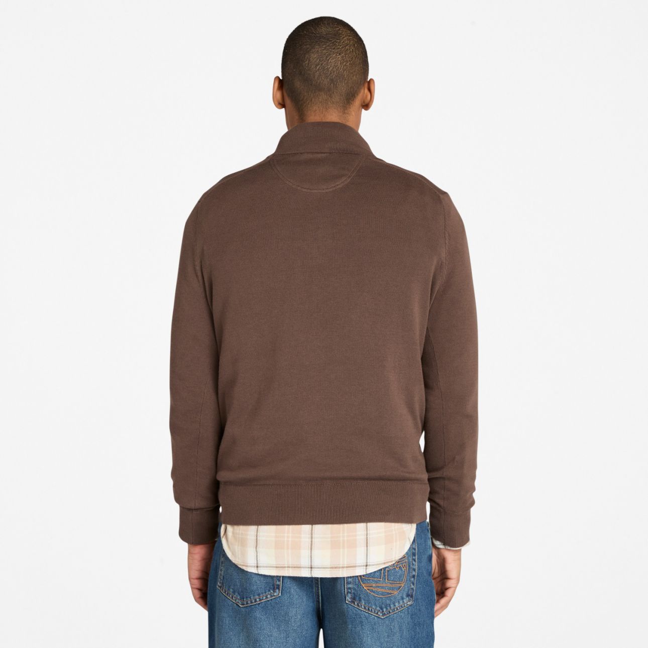 סריג עם חצי רוכסן - חום