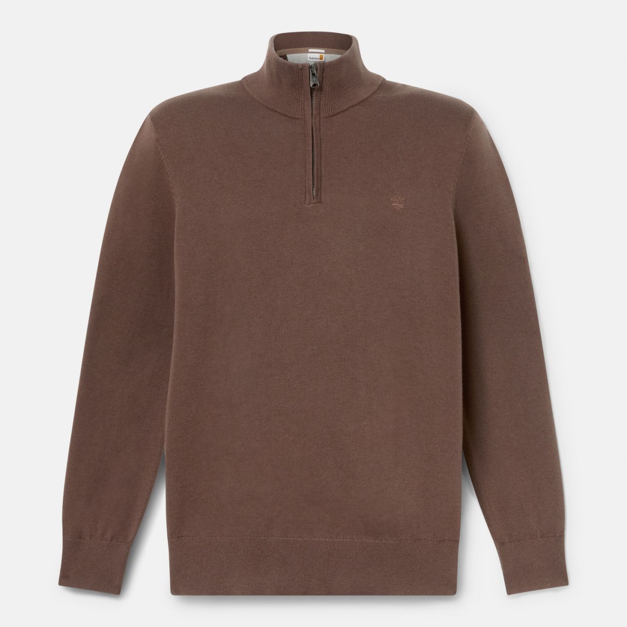 סריג עם חצי רוכסן - חום