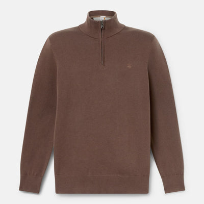 סריג עם חצי רוכסן - חום