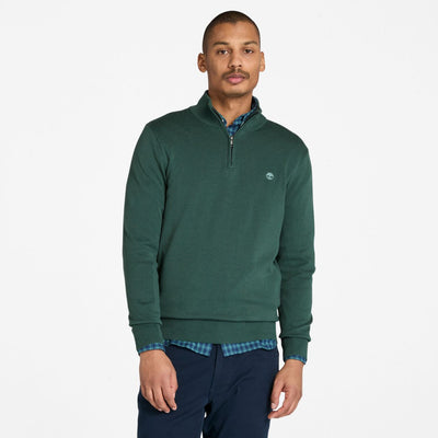 סריג עם חצי רוכסן - ירוק