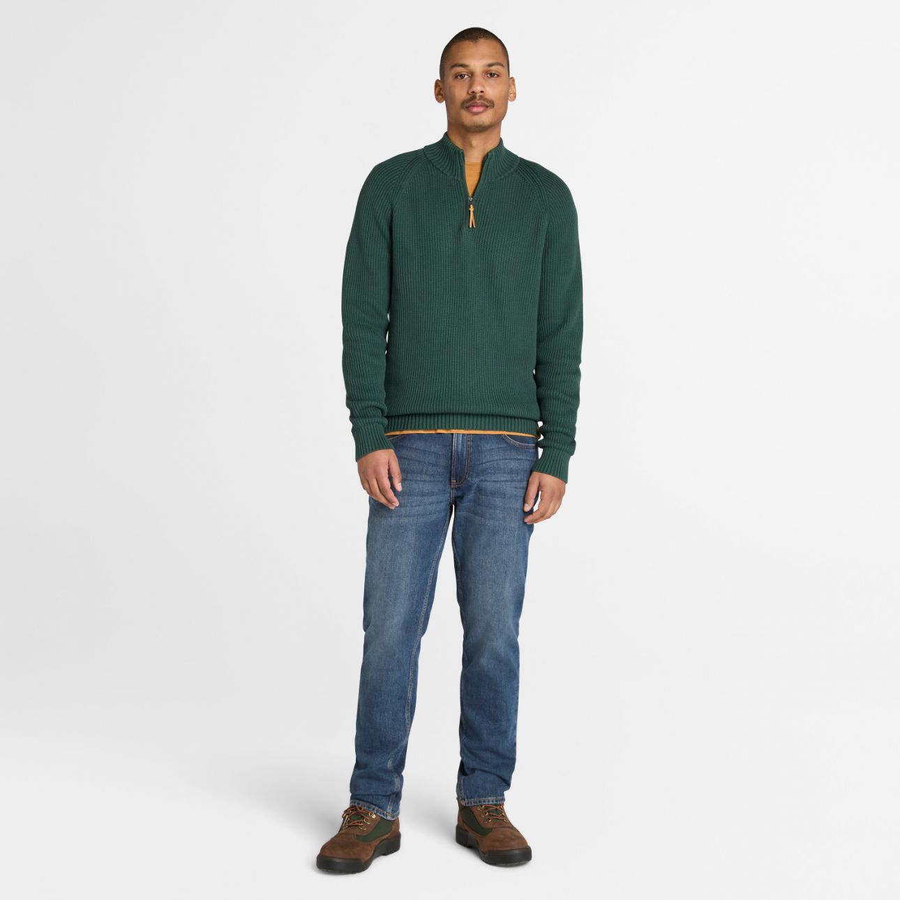 סוודר Williams River עם רוכסן - ירוק