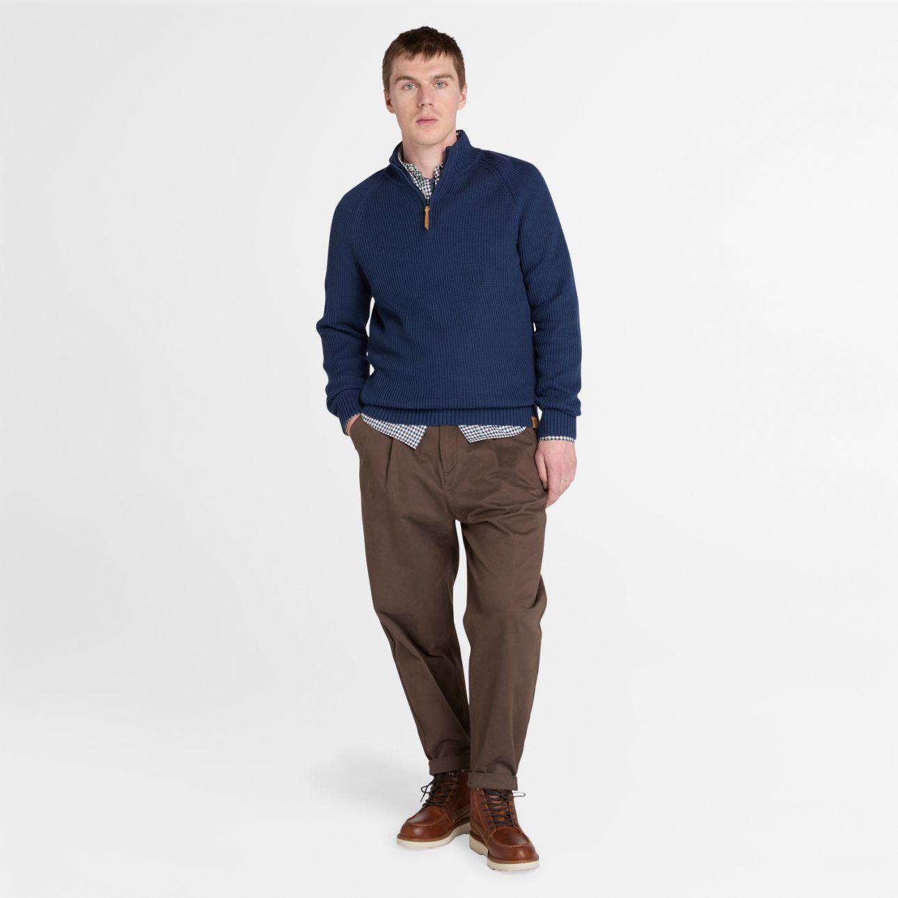 סוודר Williams River עם רוכסן - נייבי