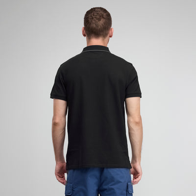 חולצת פולו שרוול קצר בצבע שחור SLIM
