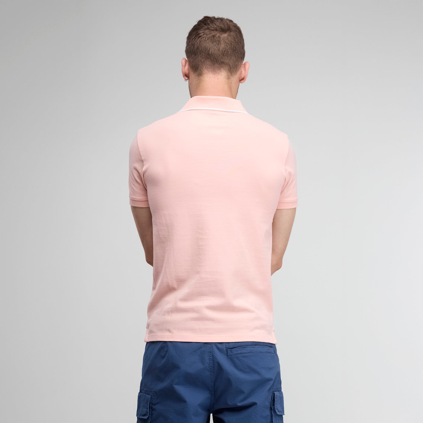 חולצת פולו שרוול קצר בצבע אפרסק SLIM
