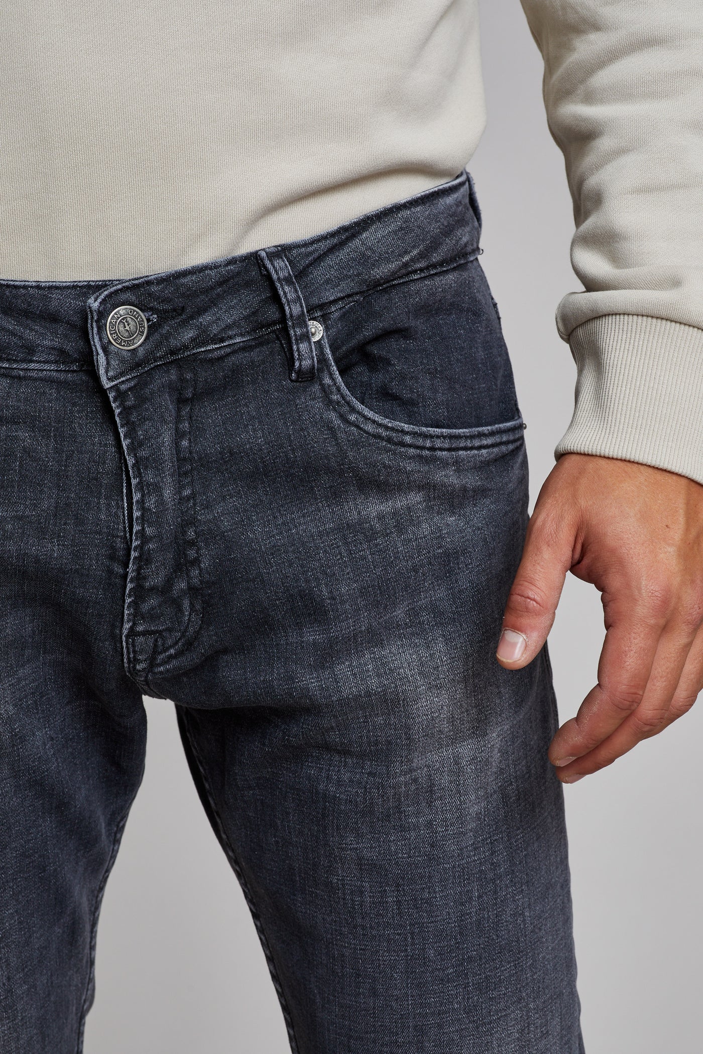 מכנס ג'ינס סלים ZO בצבע אפור 2