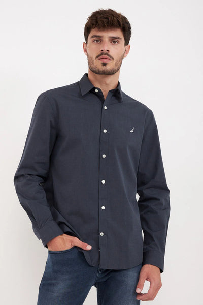 חולצה מכופתרת שרוול ארוך בגזרת TAILORED FIT - שחור