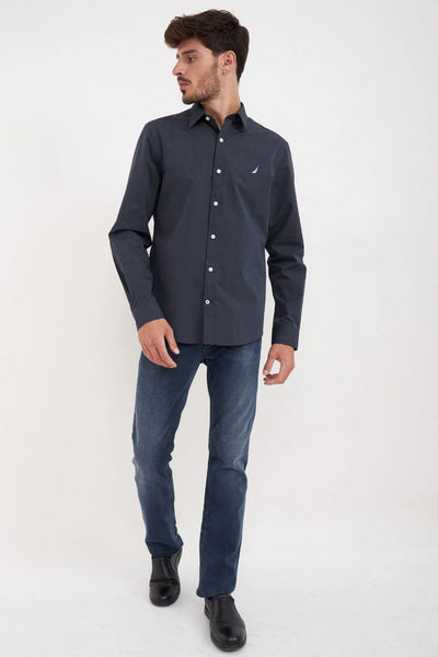 חולצה מכופתרת שרוול ארוך בגזרת TAILORED FIT - שחור
